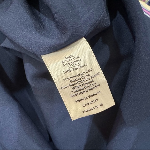 Talbots Womens 12 Pencil skirt Blue navy Purple mid rise Paisley Work Resort New - Picture 3 of 5